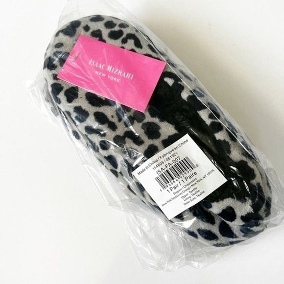 ISAAC MIZRAHI | Leopard Print Fleece Fuzzy Cozy Slipper Size Medium NWT - Picture 3 of 4